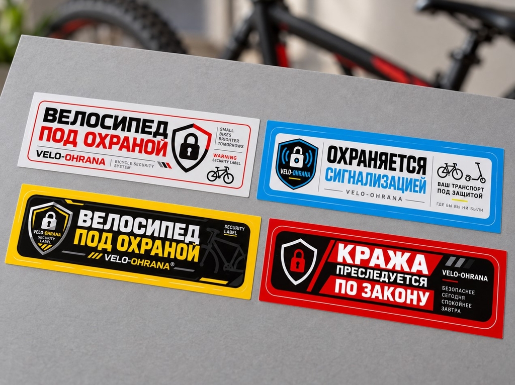 Набор защитных наклеек для велосипеда Velo-ohrana (4 шт) 